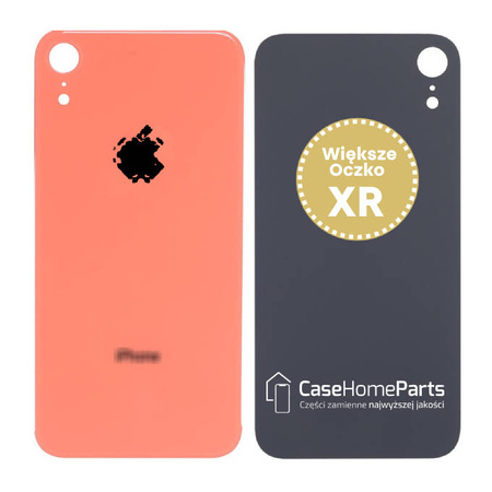 Tylne szkło iPhone XR  Koralowy - większe oczko - A1984 / A2105 / A2106 / A2108
